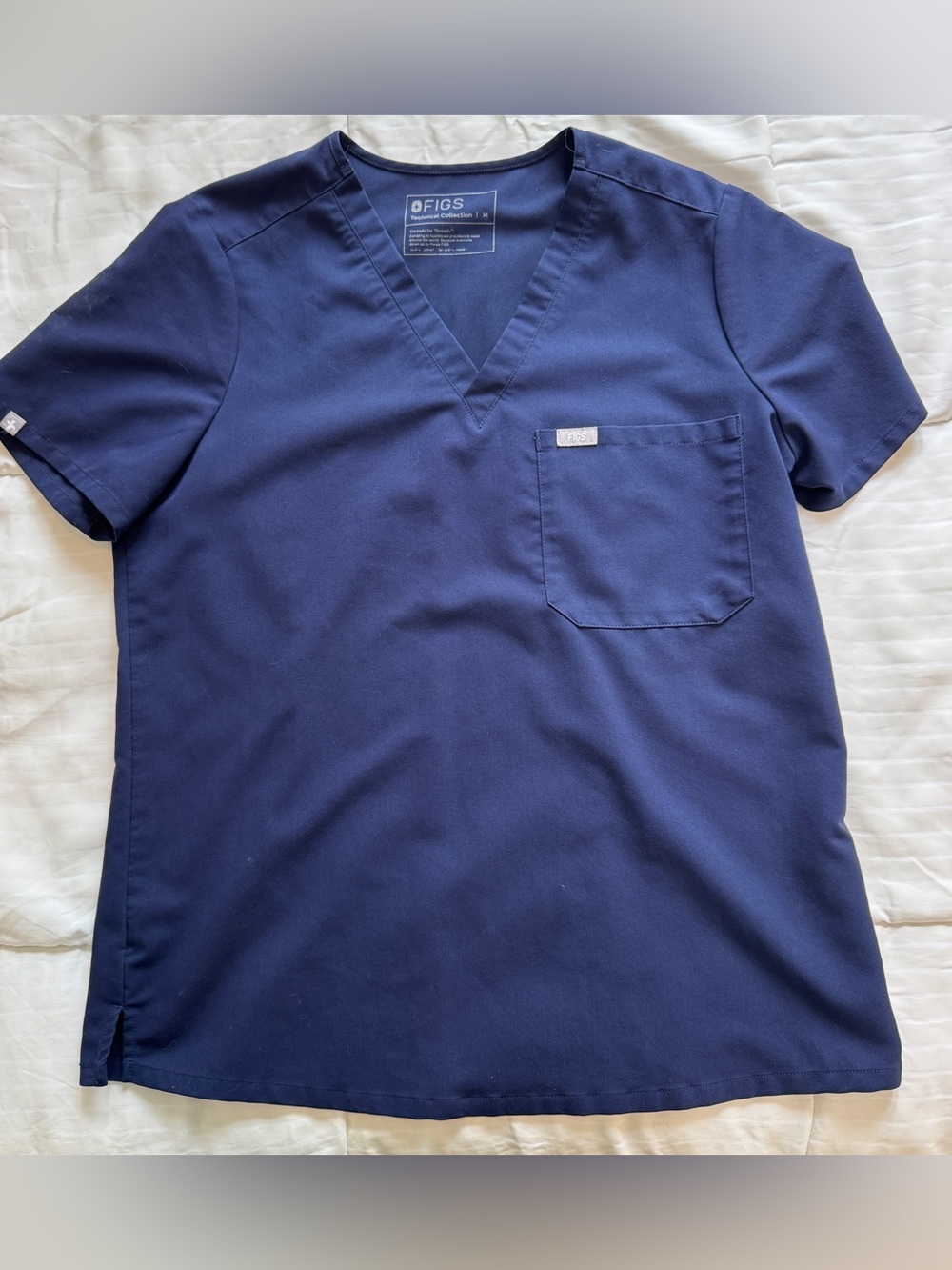 FIGS womens Navy V-Neck Work Scrub Top